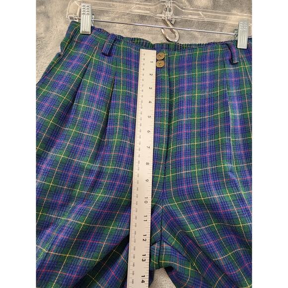 Vintage Koret City Blues Quilted Denim Snap Vest Plaid Crop Pant Set Size 8 Blue - Picture 15 of 16